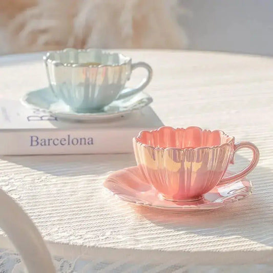 GLOSSY CERAMIC CAPPUCCINO MUG SPARKLES