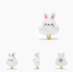 6 X ADORABLE BUNNY FRIDGE MAGNETS SET SPARKLES