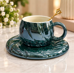 GLOSSY CERAMIC CUP SAUCER SET