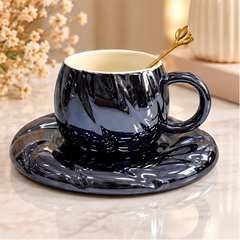 GLOSSY CERAMIC CUP SAUCER SET