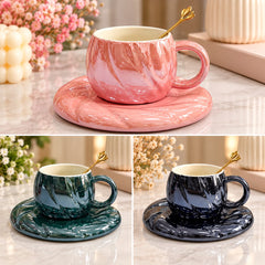 GLOSSY CERAMIC CUP SAUCER SET