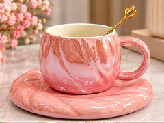 GLOSSY CERAMIC CUP SAUCER SET