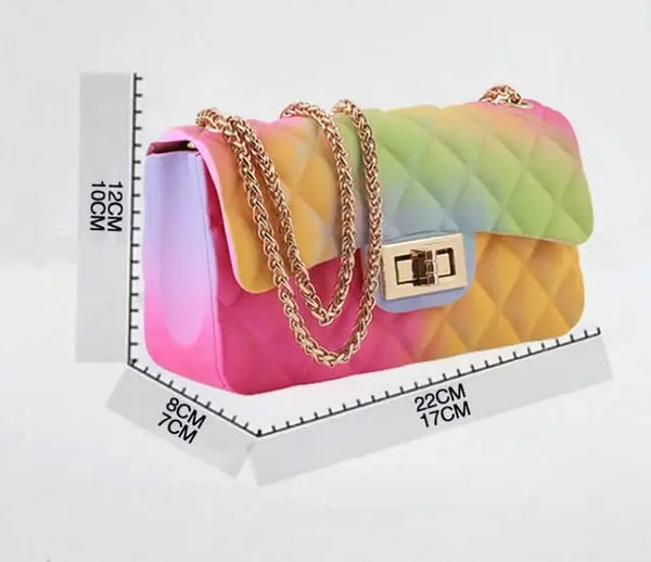 PASTEL RAINBOW QUILTED HANDBAG