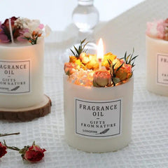 ROMANTIC DRIED FLOWER CANDLE