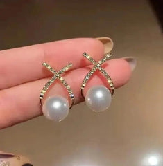 PEARL DROP EAR STUDS