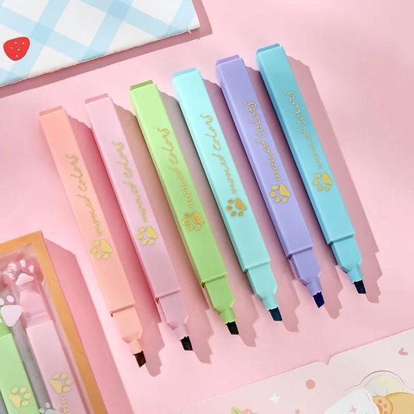 PACK 0F 6 PAW HIGHLIGHTER PENS