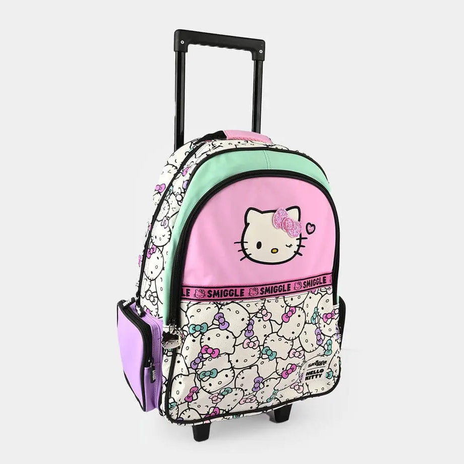 HELLO KITTY TROLLEY BACKPACK WITH LIGHT UP WHEELS - Sparkles