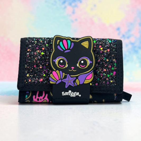 BLACK GLITTERY CAT WALLET