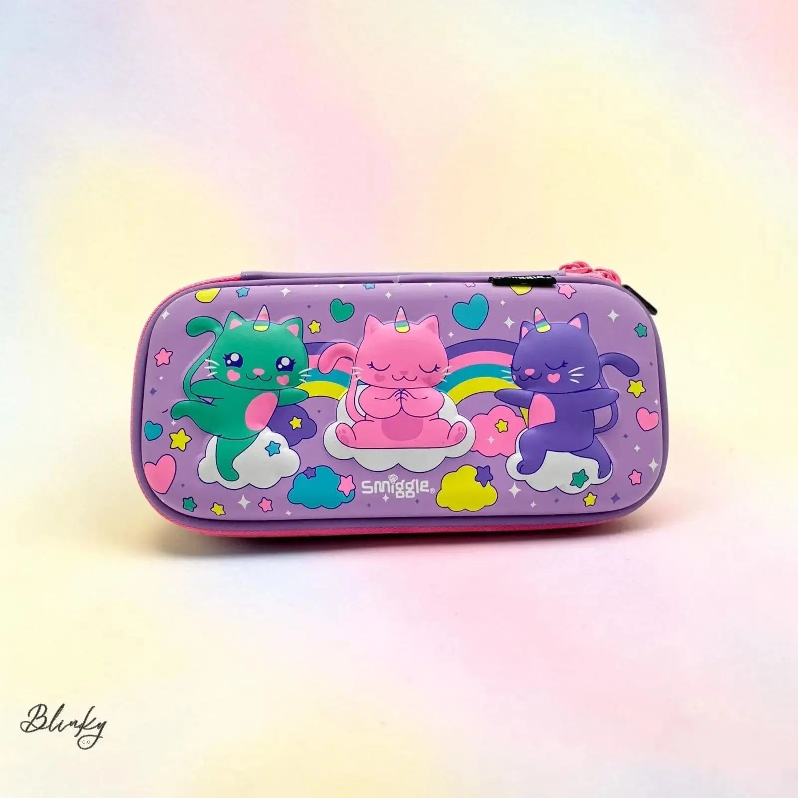 UNICORN CATS 3-D EMBOSSED PENCIL CASE Blinky Co