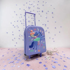 PURPLE UNICORN TRAVEL TROLLEY BAG - Sparkles