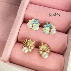 SEASHELL CLUSTER STUDS