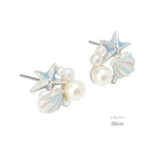 SEASHELL CLUSTER STUDS SPARKLES