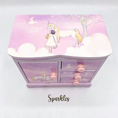 PINK WOODEN JEWELRY VANITY