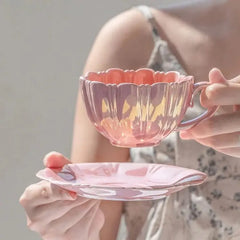 GLOSSY CERAMIC CAPPUCCINO MUG SPARKLES
