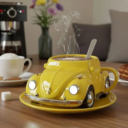 FOXY CAR MUG WITH SAUCER - Sparkles