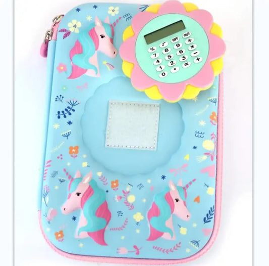 TRENDY PENCIL ORGANIZER WITH CALCULATOR - Sparkles