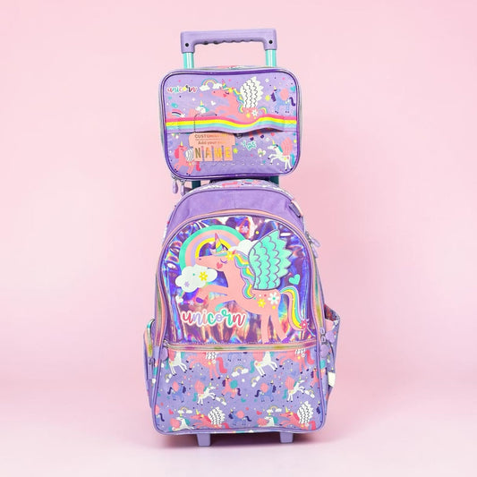 VEST UNICORN TROLLEY BAG WITH MATCHING FREE LUNCH BAG