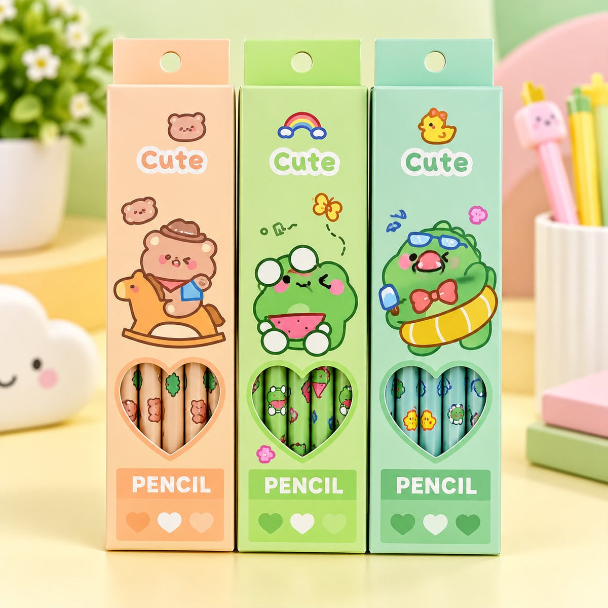 CUTE 6 X PENCILS SET