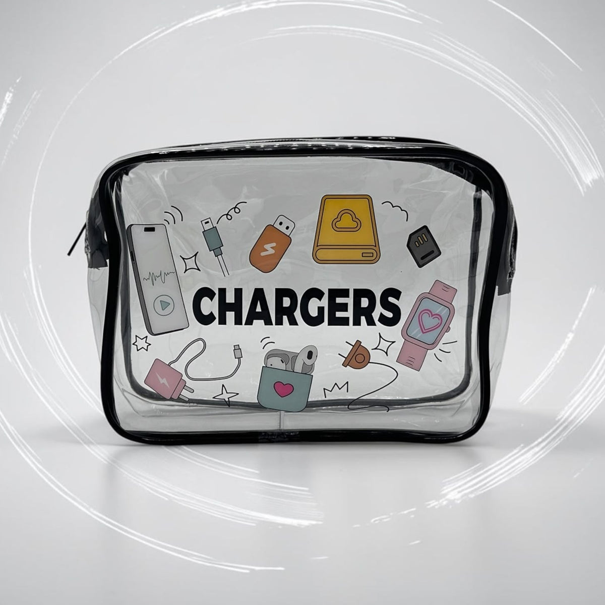 TRENDY TRANSPARENT ACCESSORIES POUCH