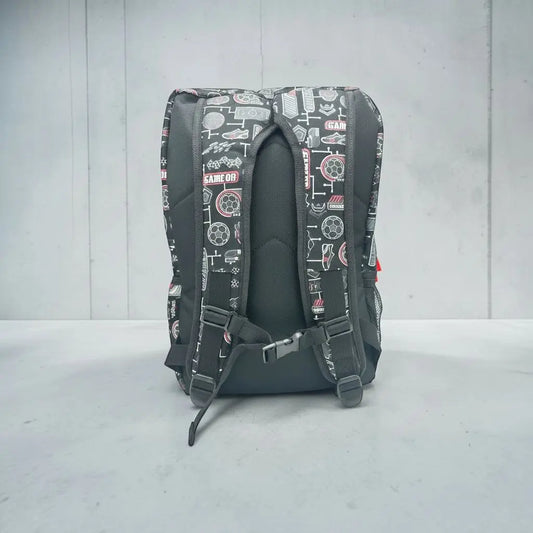 BLACK RED FLAP OVER BACKPACK