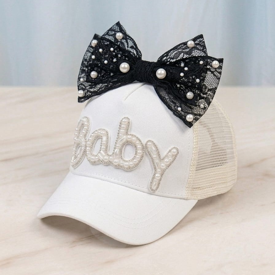 EMBELLISHED BOW CAP