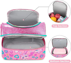 TRENDING KITTY DUAL COMPARTMENT LUNCH BAG SPARKLES