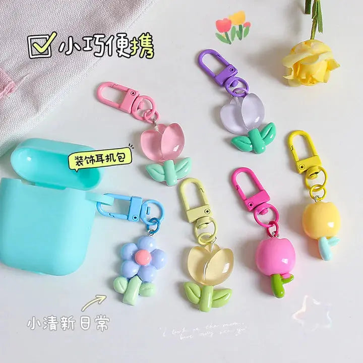KAWAII FLORAL KEYCHAIN SPARKLES