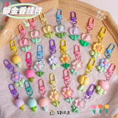 KAWAII FLORAL KEYCHAIN SPARKLES