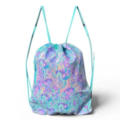 SEAHORSE SWIMMING DRAWSTRING BAG SPARKLES