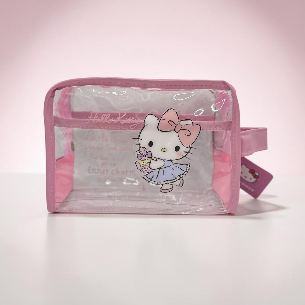COOLEST TRANSPARENT HELLO KITTY TRAVEL POUCH