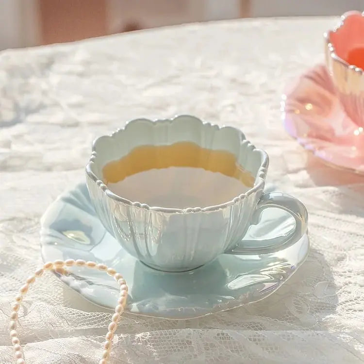 GLOSSY CERAMIC CAPPUCCINO MUG SPARKLES