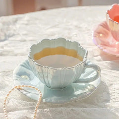 GLOSSY CERAMIC CAPPUCCINO MUG SPARKLES