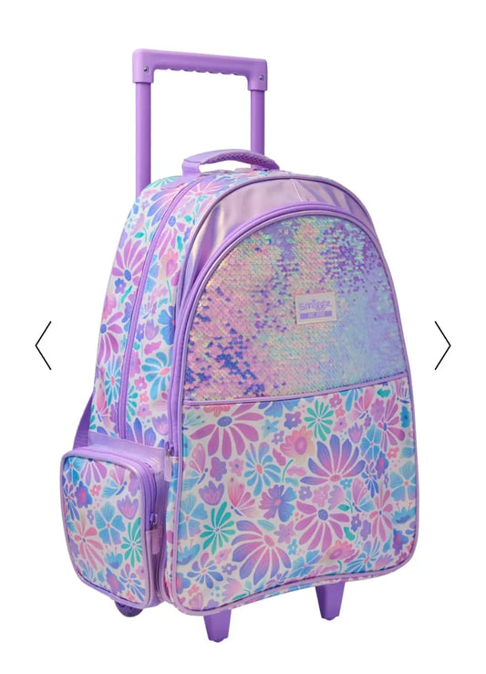 BLOOM TROLLEY BACKPACK WITH LIGHT UP WHEELS SPARKLES