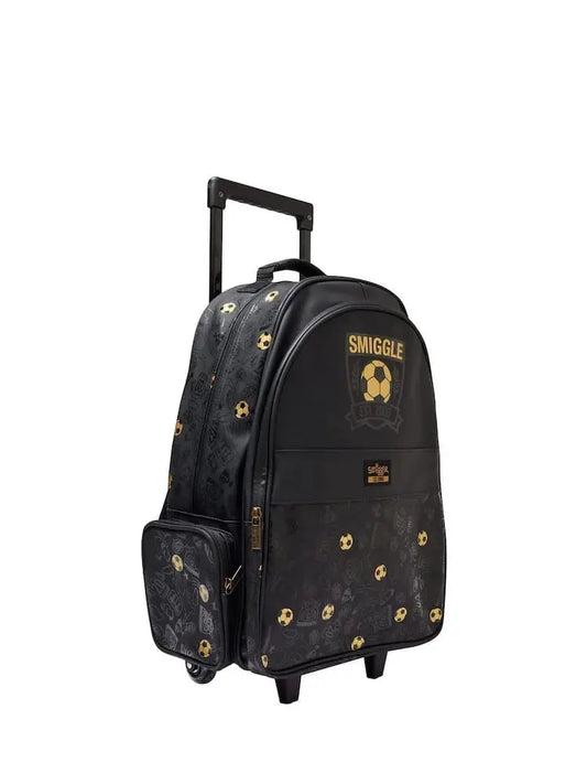 FOOTBALL TROLLEY BACKPACK WITH LIGHT UP WHEELS SPARKLES