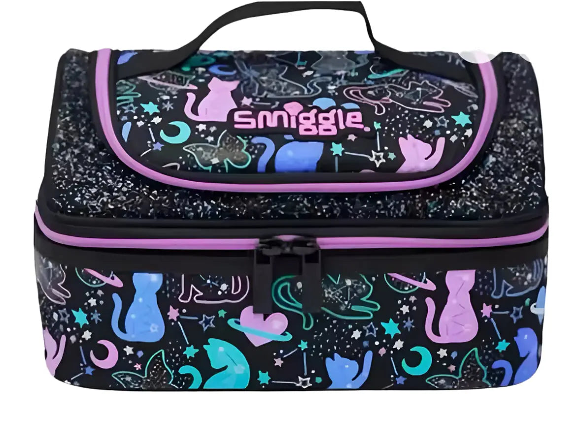 SMIGGLE BLACK CAT LUNCH BAG SPARKLES