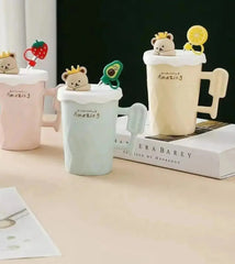 PASTEL BEAR LID WITH STRAW MUG SPARKLES