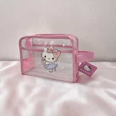 COOLEST TRANSPARENT HELLO KITTY TRAVEL POUCH
