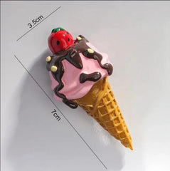 1 X STRAWBERRY CONE MAGNET