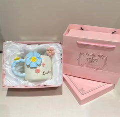 CHIC FLORAL CERAMIC COFFEE MUG SPARKLES