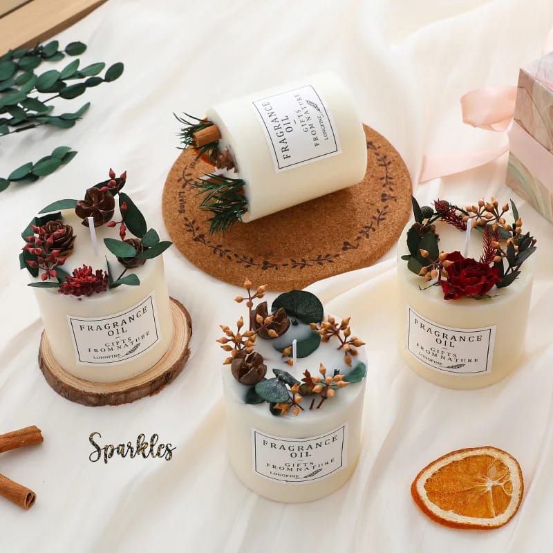 ROMANTIC DRIED FLOWER CANDLE