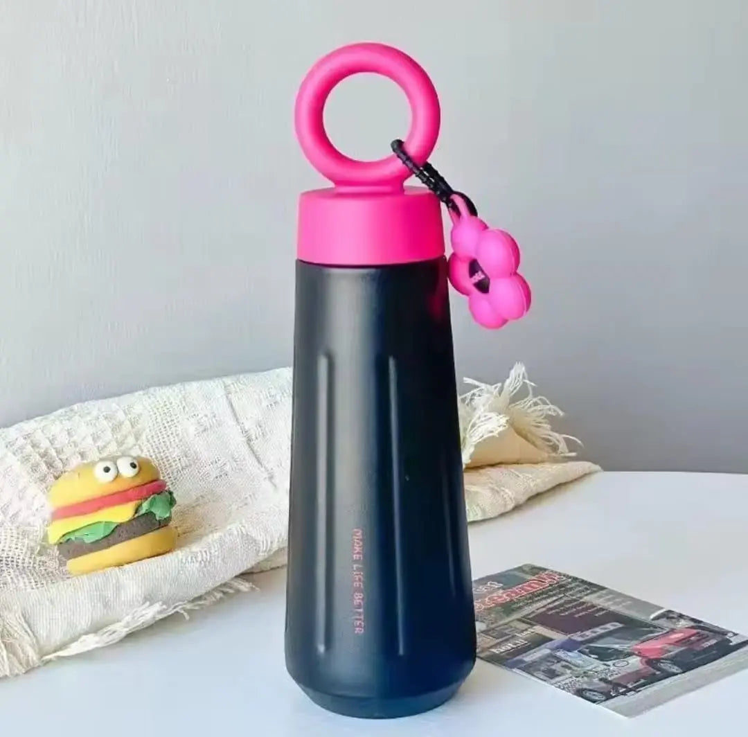 STAINLESS STEEL FLOWER FLASK SPARKLES