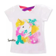 TRENDY UNICORN TIE N DIE TEE FOR SUMMER