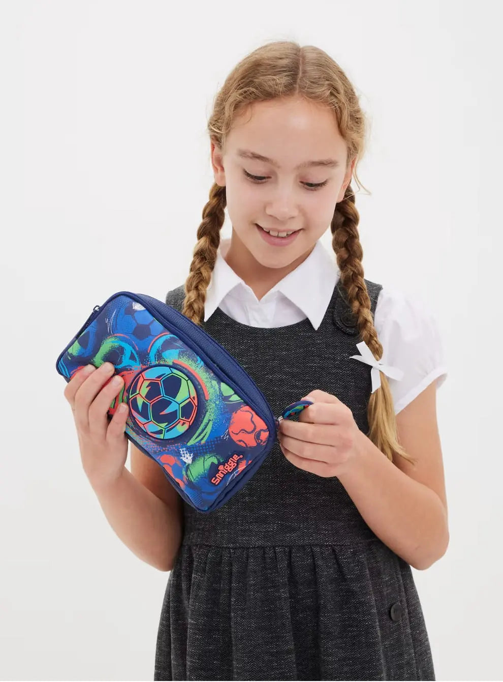 ORIGINAL BLUE FOOTBALL CLASSIC PENCIL CASE SPARKLES