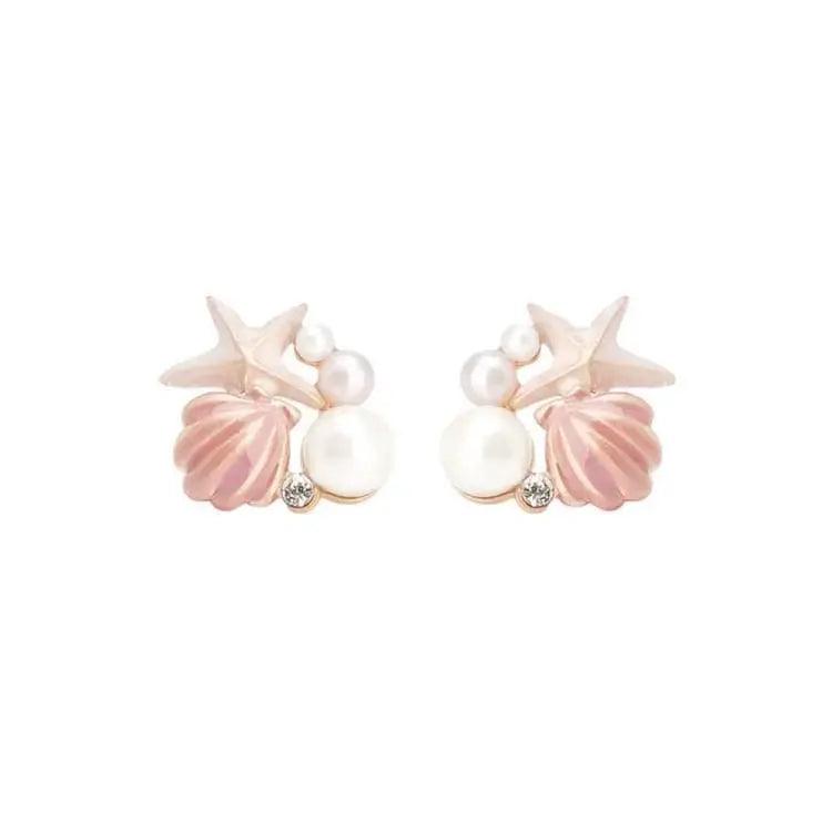SEASHELL CLUSTER STUDS SPARKLES