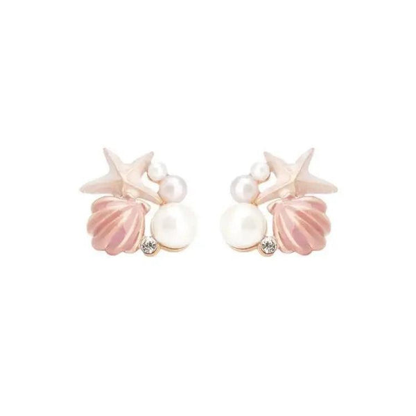 SEASHELL CLUSTER STUDS