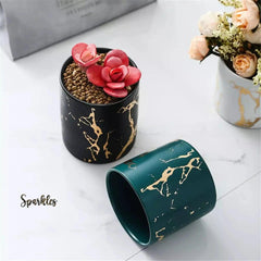 MODERN MARBLE CERAMIC POT PLANTER