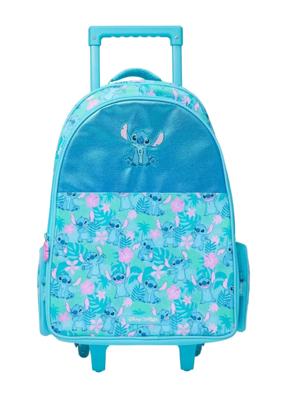 STITCH TROLLEY BACKPACK WITH LIGHT UP WHEELS SPARKLES