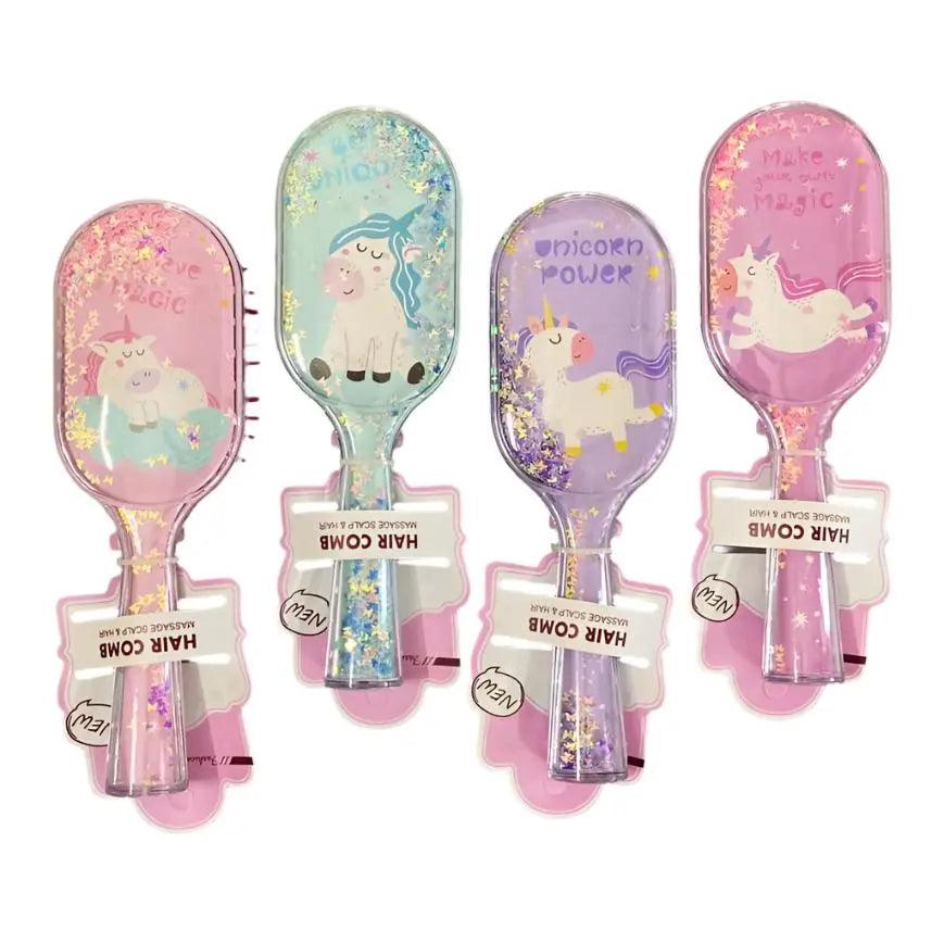 GLITTERY UNICORN HAIR BRUSH SPARKLES