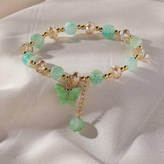 CRYSTAL BUTTERFLY BEADED BRACELET