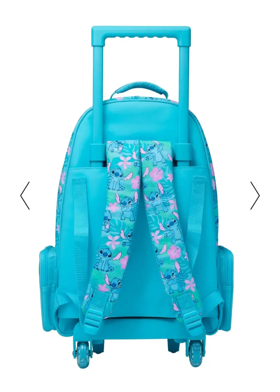 STITCH TROLLEY BACKPACK WITH LIGHT UP WHEELS SPARKLES